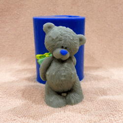 Teddy Bear with gift box - silicone mold