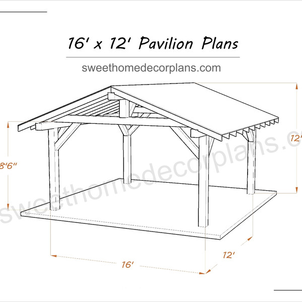 Diy 16 х 12 gable pavilion plans carport gazebo.jpg