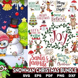 300 snowman christmas bundle svg, christmas svg santa svg, snowman svg