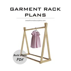 Diy garment rack plans pdf. Childrens dress up storage frame. Small clothes wooden rack for kids bedroom.