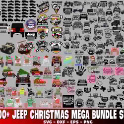 500 jeep christmas mega bundle svg kingbundlesvg