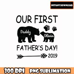 bundle our first 2019 father's day png digital file for cricut shirt design clip download,father's day png download file