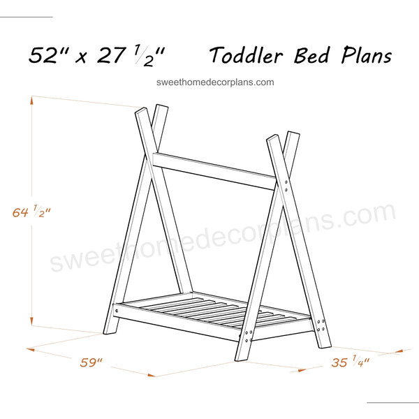 diy wooden teepee toddler bed plans.jpg