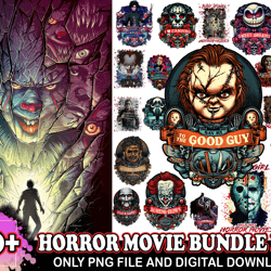 80 horror halloween bundle png, horror movies design