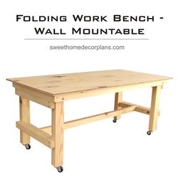 Diy Folding Workbench Plans in pdf. Folding craft table and wood garage table. Folding Workbench plans - Wall Mountable