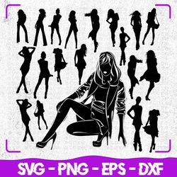 different women silhouette svg, women svg, girl svg, girl sexy bundle svg, svg, dxf, cricut, silhouette cut file