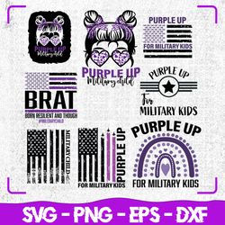 Purple Up for Military Kids Svg, Purple Up For Military svg, Purple Up USA flag SVG, Proud Of Military Children Svg