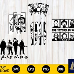 horror friends bundle svg, bundle horror