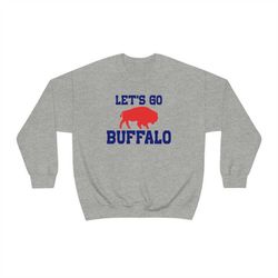 buffalo bills sweatshirt | let's go buffalo | buffalo bills unisex crewneck, buffalo new york, heavy blend gender neutra