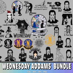 wednesday addams bundle svg