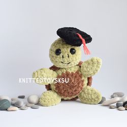 Graduation gift ideas turtle plush toy keepsake gift, cute plushie turtle with graduate cap with tassel