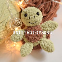 turtle plush Mothers day gift, sea turtle toy gift, kawaii tortoise plush toy home decor gift by KnittedToysKsu