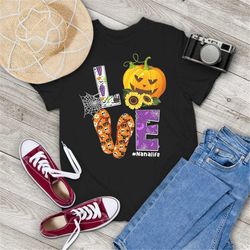 Halloween Love Pumpkin Nana Vintage T-Shirt, Nana Shirt, Nana Halloween Shirt, Grandma Gift Shirt, Nana Life Shirt