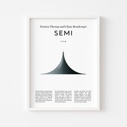 semi by thorup & bonderup, digital poster, midcentury design, printable art, wall decor, art print, downloadable art
