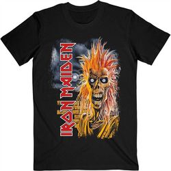Iron Maiden Unisex T-Shirt: First Album Track list V.3. (Back Print)