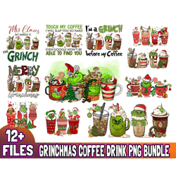grinch coffee drink png,christmas sublimation designs