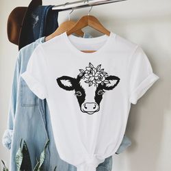 floral cow shirt, cute cow shirt, floral animal shirt, floral farm animal shirt, baby cow shirt, farm life shirt, co