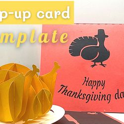 Thanksgiving pop-up card template | Thanksgiving pop up card svg | 3d thanksgiving cards | turkey svg | Paper Soul Craft