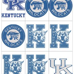 Collection COLLEGE SPORTS KENTUCKY WILDCATS  LOGO'S Embroidery Machine Designs