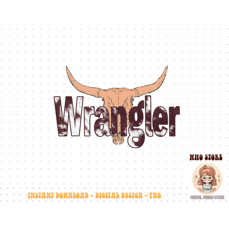 Vintage Rodeo Wrangler Western Cow Skull Print Wrangler T-Shirt copy.jpg