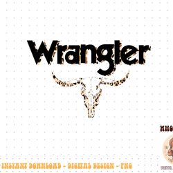vintage rodeo wrangler western cow skull, leopard bull png