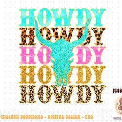 western country leopard howdy bull skull cowgirl rodeo png