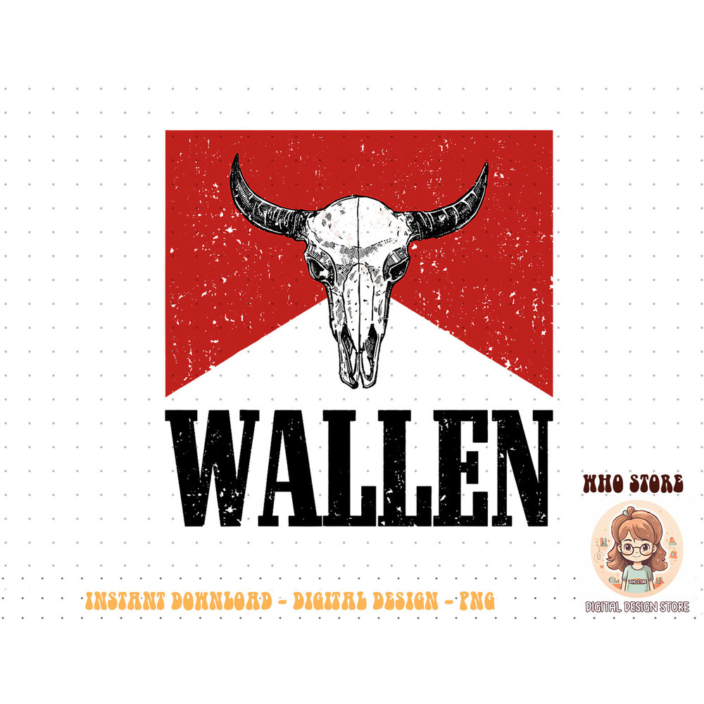 Western Country Music Girl Red Wallen Bull Skull T-Shirt copy.jpg