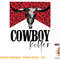 Western Cowgirl Leopard Punchy Cowboy Killers Bull Horn T-Shirt copy.jpg