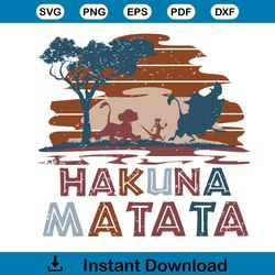 retro lion king hakuna matata shirt design svg file for cricut