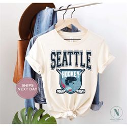 Seattle Hockey Shirt, Retro Seattle Ice Hockey, Throwback Seattle Hockey T-Shirt, Seattle Washington Shirt, Seattle Shir