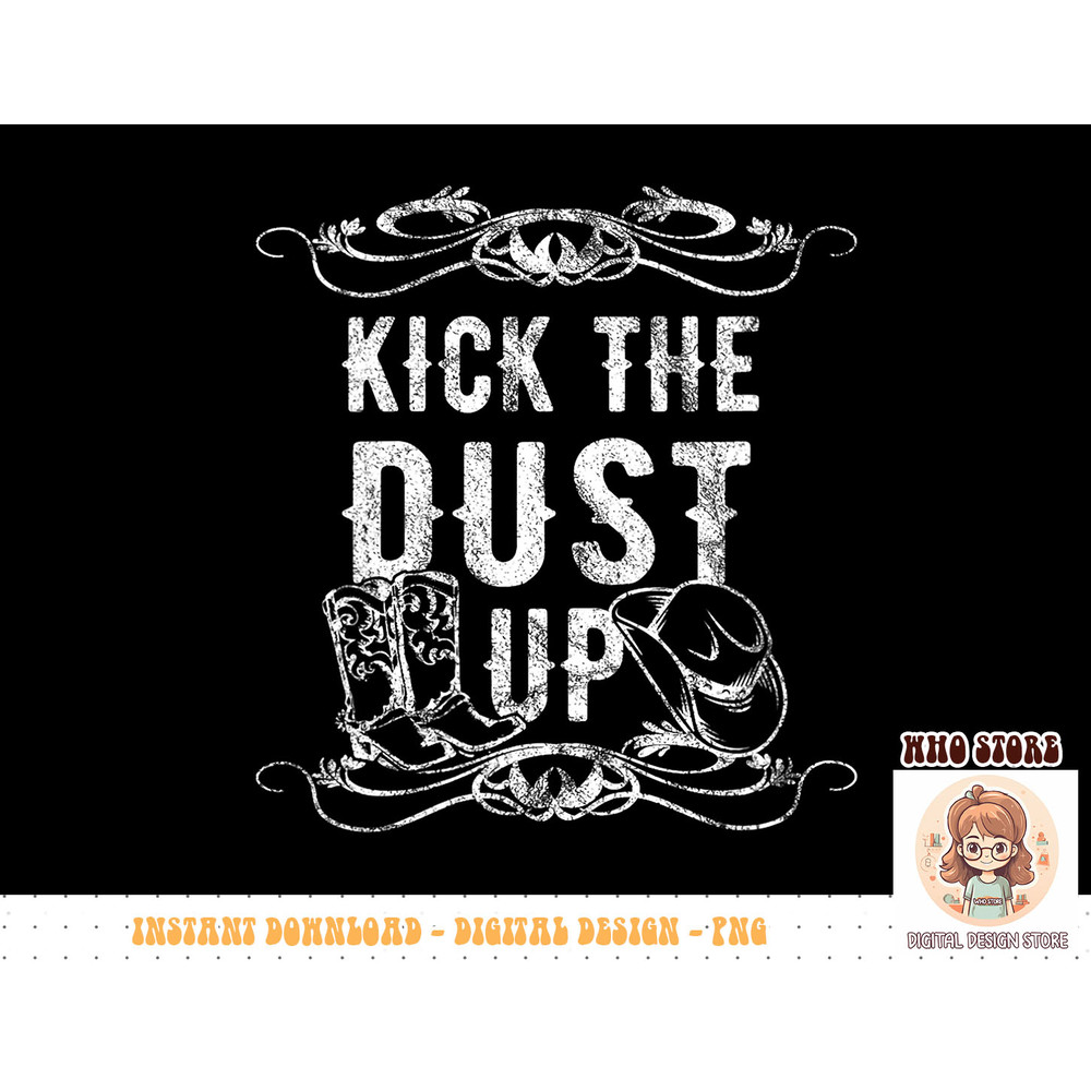 Womens Kick The Dust Up Cowboy Cowgirl Western V-Neck T-Shirt copy.jpg