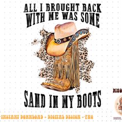 womens southern western leopard cowboy boots hat sand in my boots v-neck png