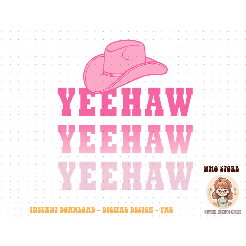 Yeehaw Cowboy Cowgirl Pink Wild Western Country Rodeo T-Shirt copy.jpg