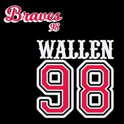 Retro 98 Braves Wallen 98 Tshirt Design SVG Fan Gift File For Cricut