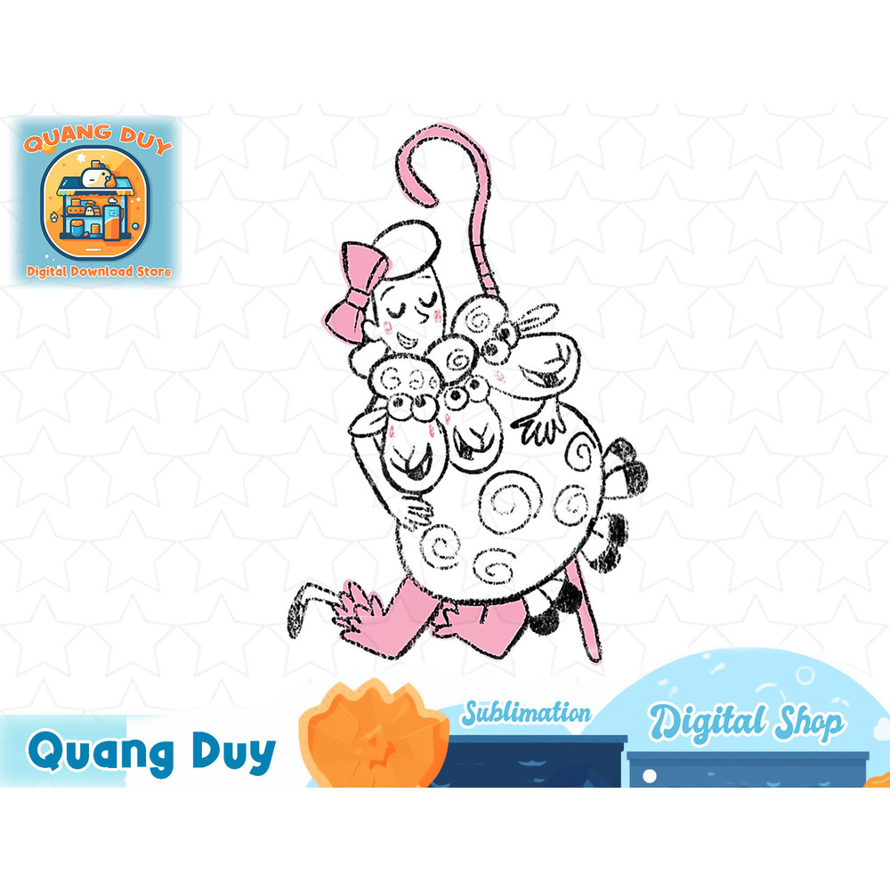 Disney Pixar Toy Story 4 Bo Peep and Sheep Sketch T-Shirt T-Shirt copy.jpg