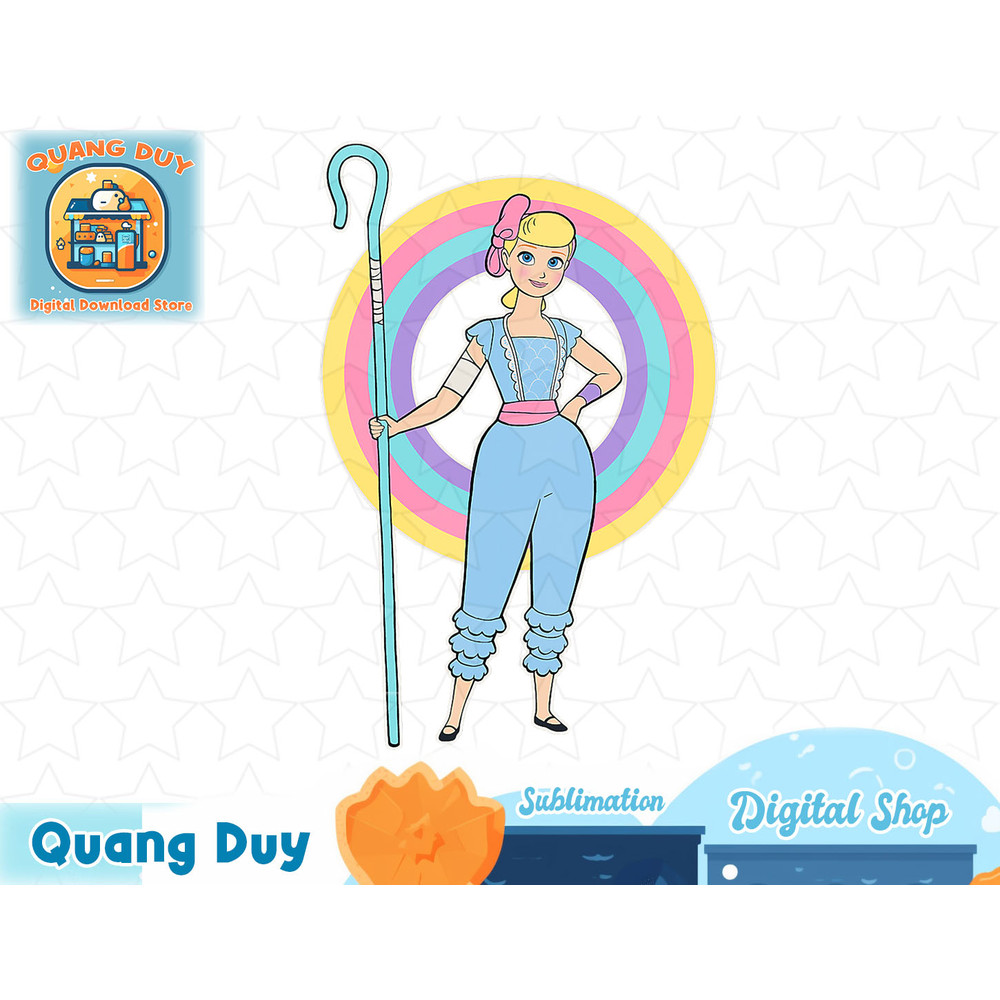 Disney Pixar Toy Story 4 Bo Peep Rainbow Circle T-Shirt T-Shirt copy.jpg