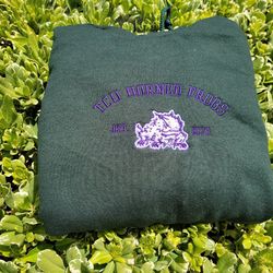 TCU Horned Frogs Embroidered Sweatshirt, NCAA Embroidered Sweatshirt, Embroidered NCAA Shirt, Hoodie