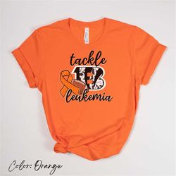 cincinnati football leukemia awareness tee | gameday t-shirt supporting leukemia | bengals football shirt | tackle leuke