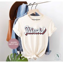 Retro Illinois Football Shirt, Vintage Illinois Football Shirt, Urbana-Champaign Women Shirt, College Football Shirt