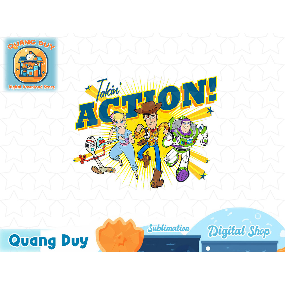 Disney Pixar Toy Story 4 Characters Takin' Action T-Shirt T-Shirt copy.jpg