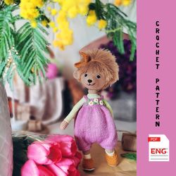 crochet cute amigurumi toy hedgehog, pdf pattern in english