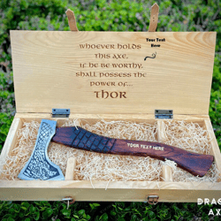 Viking Bearded Axe with Personalized Engraved Wooden Gift Box for Men / Women, Gift for Wedding, Anniversary, Birthday
