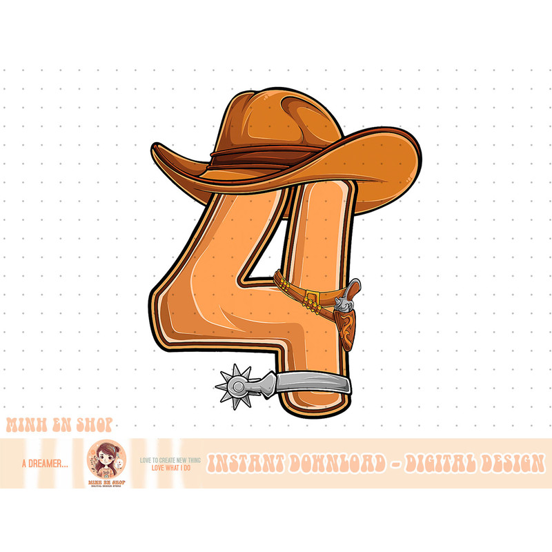 4 year old Cowboy Western 4th birthday Party T-Shirt copy.jpg