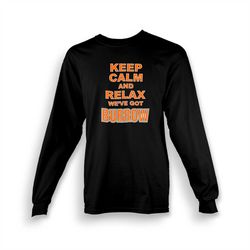 burrow keep calm youth long sleeve t-shirt | bengals | cincinnati | joe | made to order with love