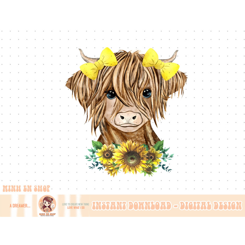 Baby Highland Cow Sunflower Western Country Heifer Cattles Pullover Hoodie copy.jpg