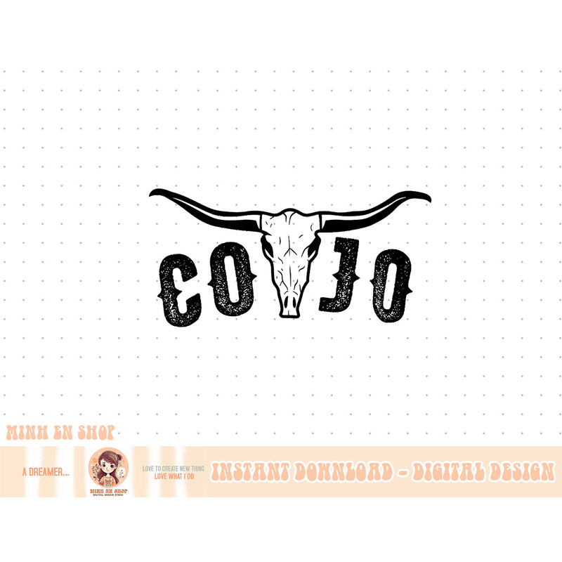 Cojo Country Music Cow Skull, Western Bull Skull T-Shirt copy.jpg