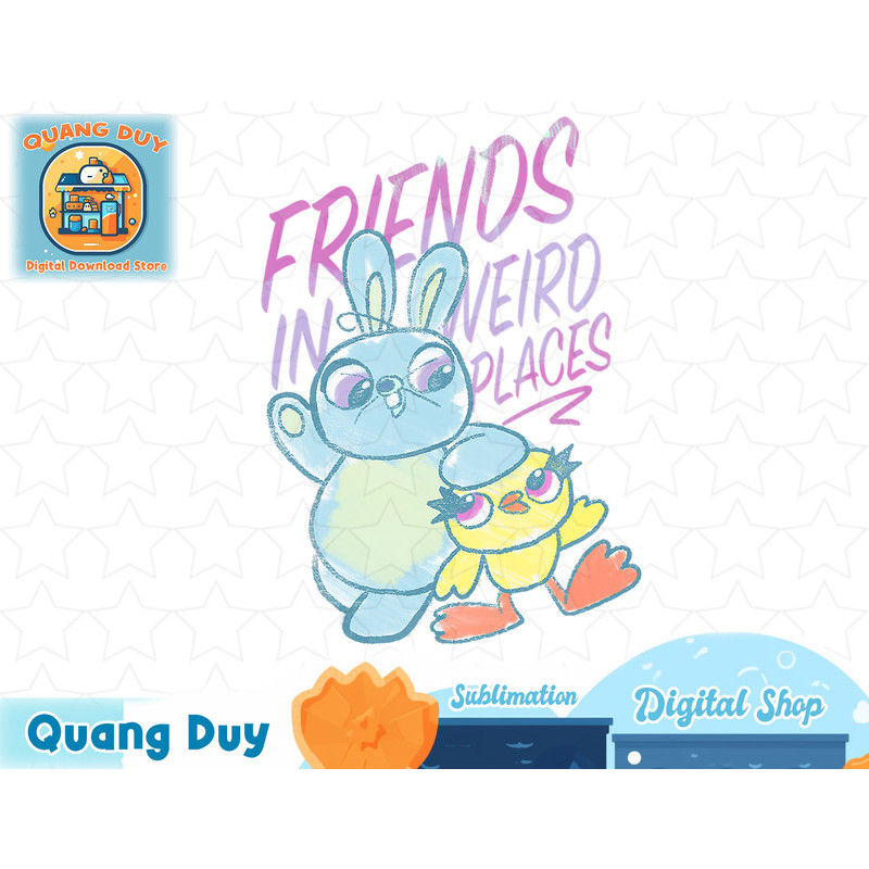 Disney Pixar Toy Story 4 Ducky & Bunny Friends Doodle T-Shirt.jpg