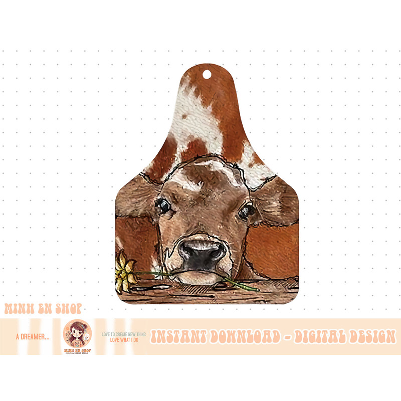 Cow Show Tag Cowhide Western Farm Animal Farm Life Farmer T-Shirt copy.jpg