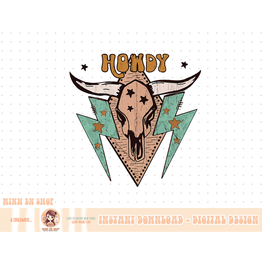 Cow Skull Howdy Western Punchy Vintage For Women Boy T-Shirt copy.jpg