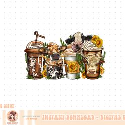 cows coffee cups western vintage sunflower country farm png